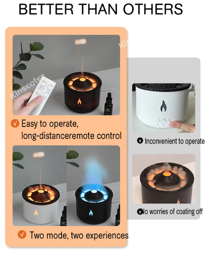 Volcano Flame Diffuser & Humidifier – 360ml Aromatherapy