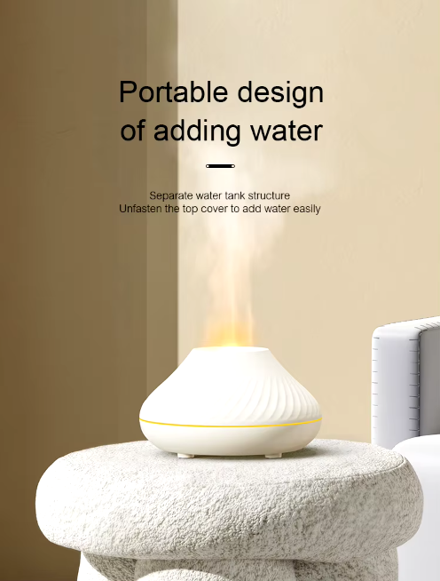 Volcano Aroma Diffuser & Flame Light 130 ml Portable Humidifier